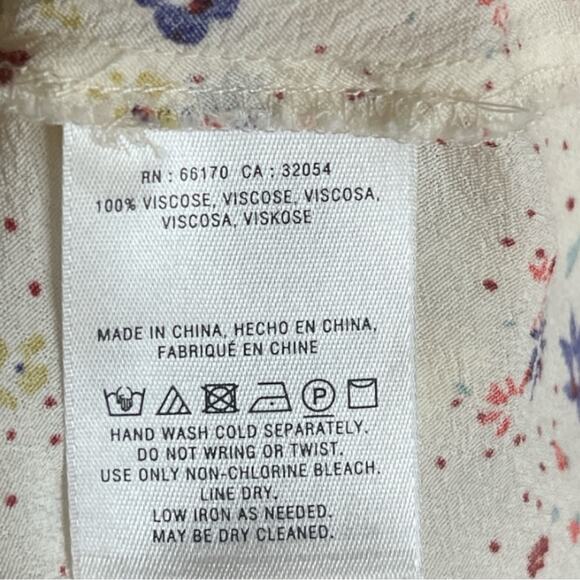 Anthropologie Meadow Rue Bon Voyage Blouse Size 4 Floral Wrap Top Boho Feminine - Picture 13 of 13